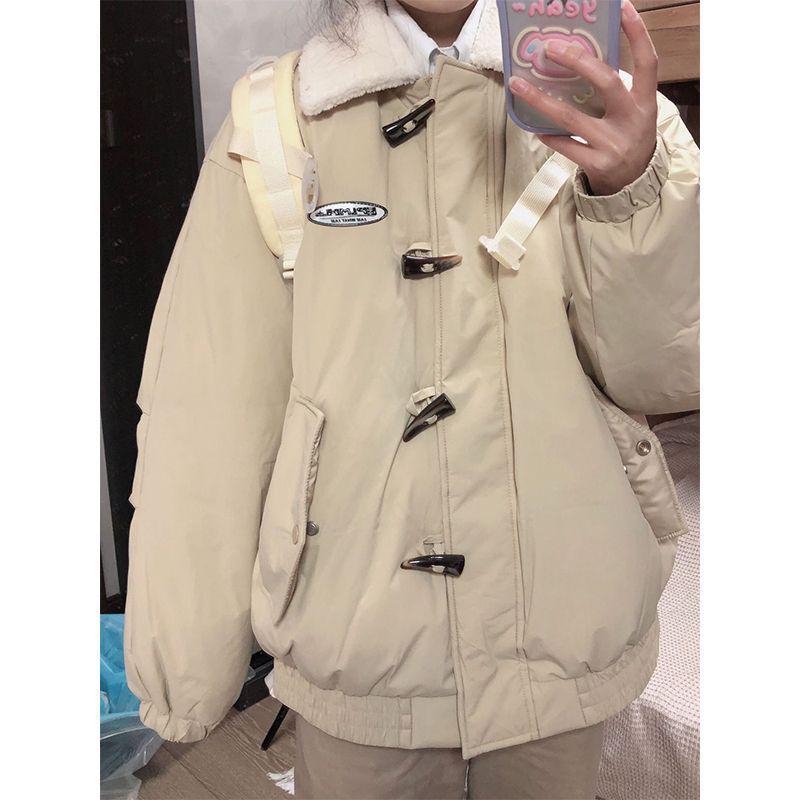 

Женское зимнее пальто в корейском стиле из плюша с овечьей шерстью с лацканами - Утолщенный бархат и хлопок, Свободный тренд. S (suggested for 80-100 lbs)