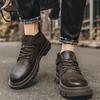 Stivali da Uomo Outdoor Trendy Stivali da Uomo Stile Britannico Scarpe in Pelle Stivali da Uomo Stivaletti da Lavoro