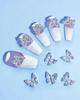 10pcs Butterfly Shaped Rhinestones Nail Charm Silver/Gold Butterfly Nail Charm Zirconia Luxury Butterfly Nail Charms