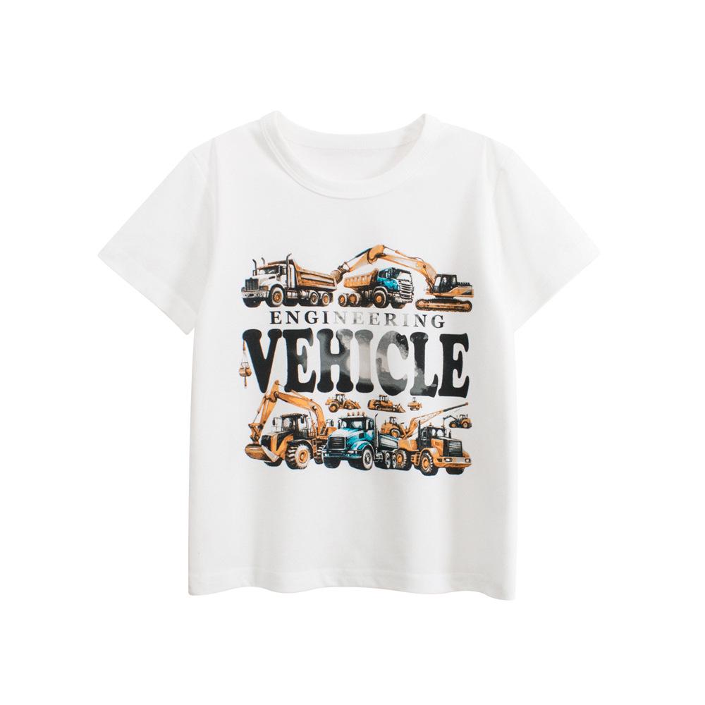 27kids Trendy Summer Cartoon Printed Short Sleeve T-shirts for Baby Boys 120 cm