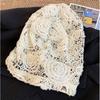 Breathable Hollow Out Flower Beanies Spicy Girl Flower Pile Hat Sweet Lace Hat  Girls