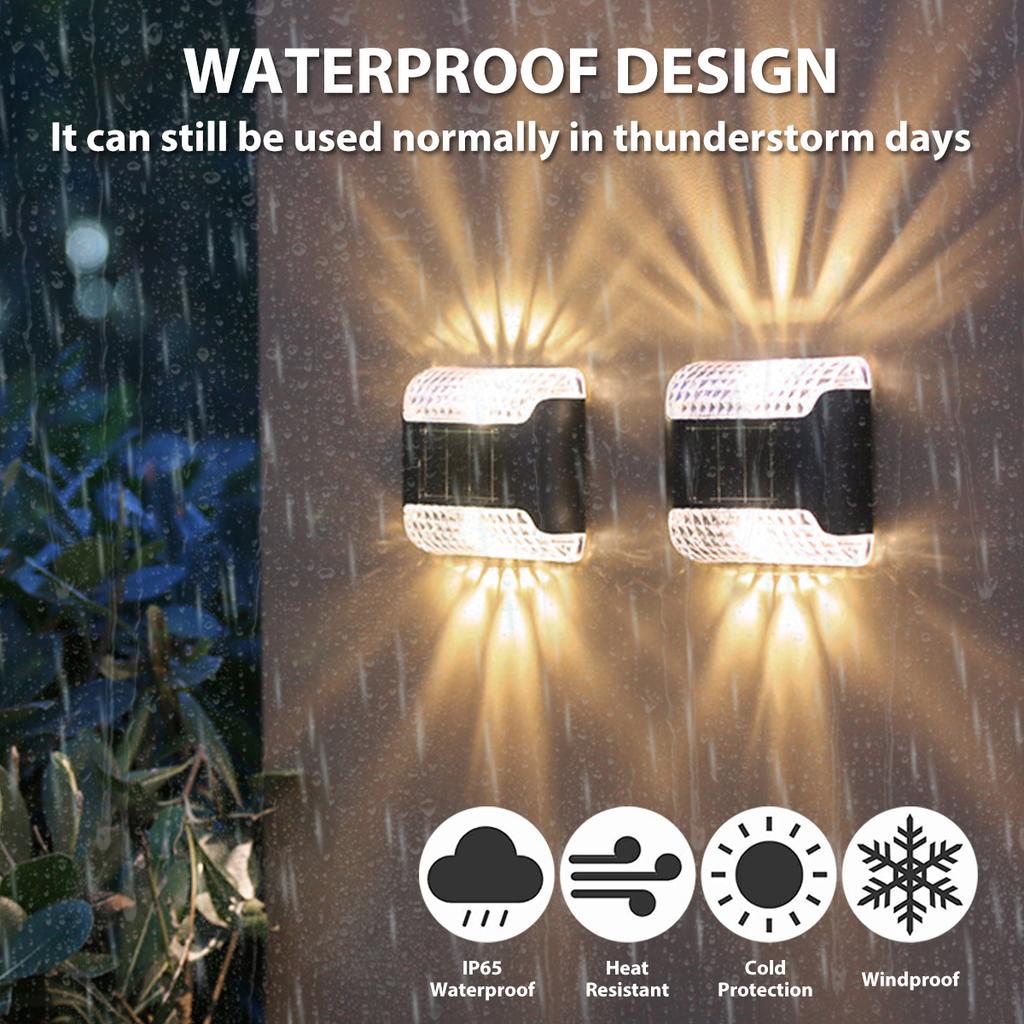 LED Solar Wall Lamp Outdoor Waterproof Light Control Sensor Lamp for Garden Courtyard Terrace Porch Staircase Fence
