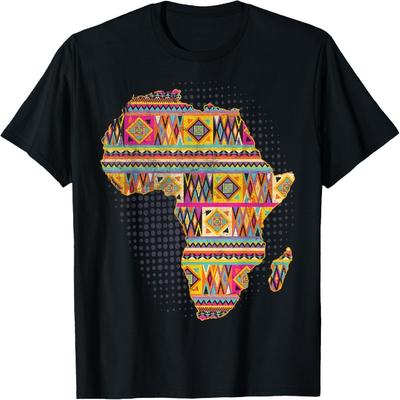 Cool Africa Map Kente Cloth Pattern Men Women African Lover T-Shirt