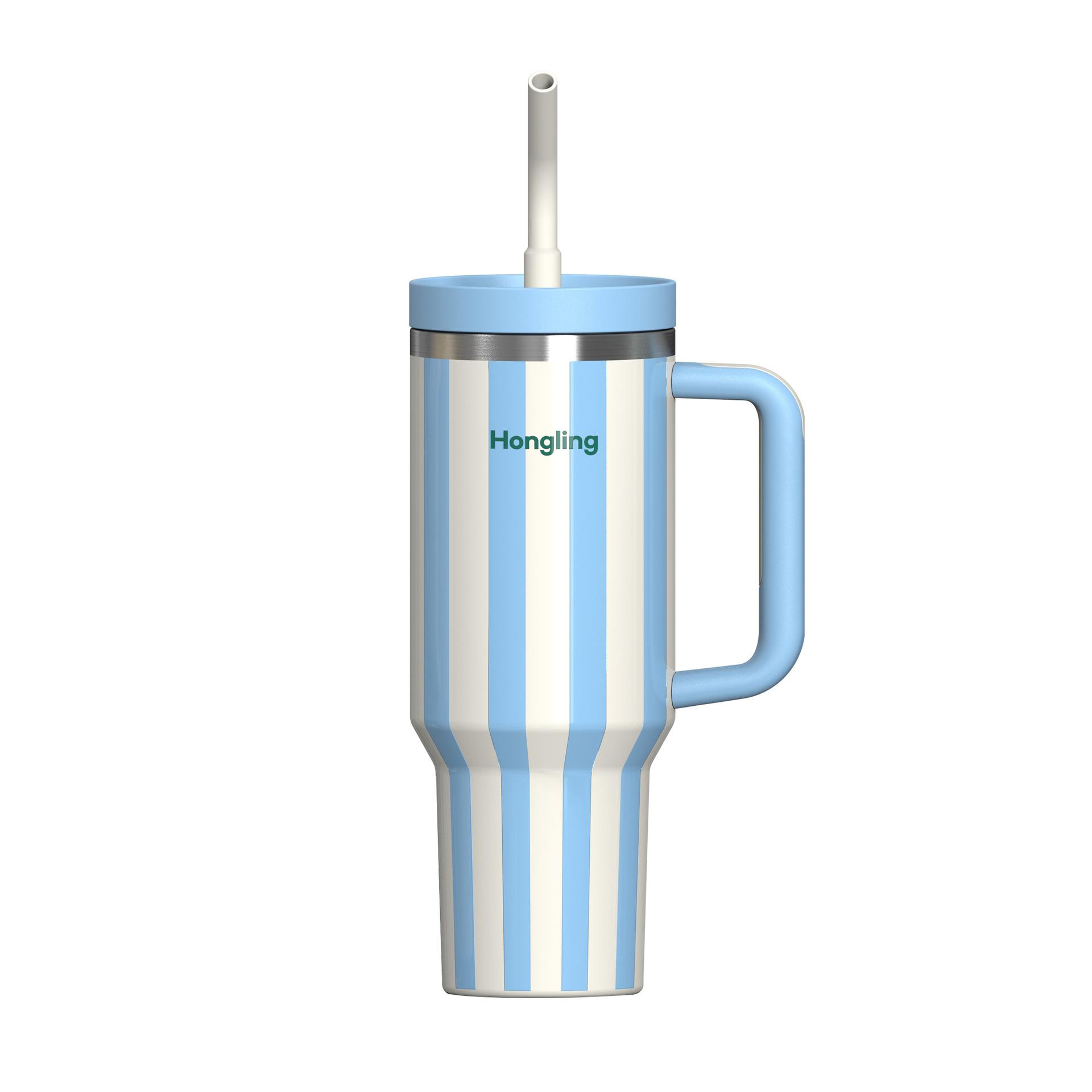 40oz car cup customization, Bingba cup large-capacity straw handle thermal insulation car cup 40oz/1200ml
