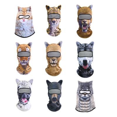 Realistic 3D Print Animal Balaclava Face Mask Neck Gaiter for Outdoor Boys Girls