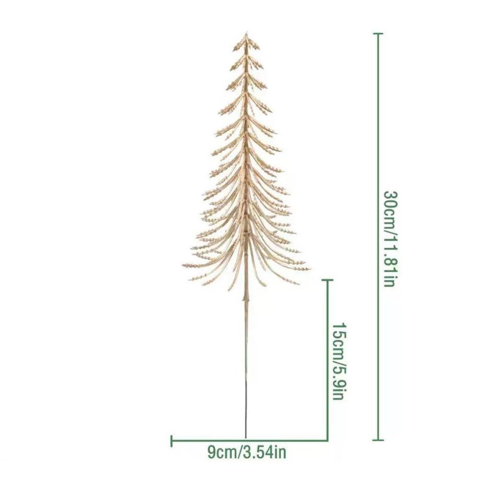 10PCS Green White Artificial Pine Branches Snow Flocking Xmas Tree Simulation Pine Needle Plastic DIY Garland Wreath