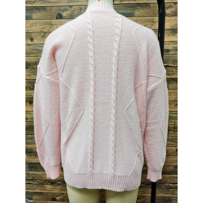 Solid Color Long Sleeve V Neck Button Knit Cardigan Women Sweater Outerwear