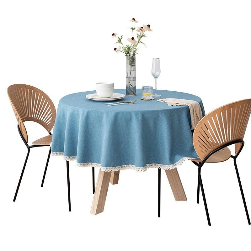 Large Round Linen Tablecloth, TPU Waterproof and Oil-proof Fabric, Suitable for Hotels, Homes, Round Tables, and Guesthouses.