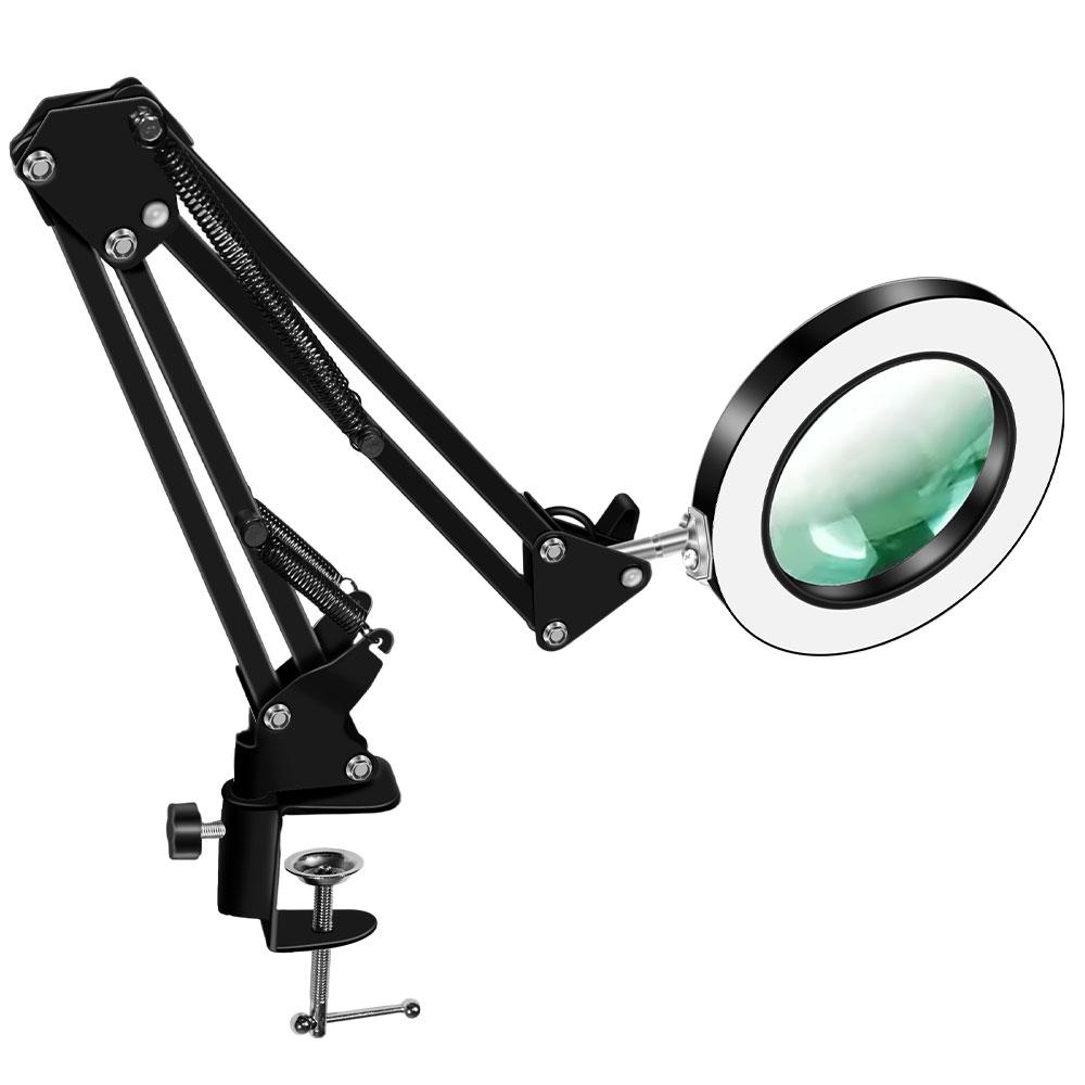 Triple Color 72LED Magnifying Glass 8X/10X Magnification USB-Powered Lamp For Jewelry Repair Laboratory Use & Beauty Industry