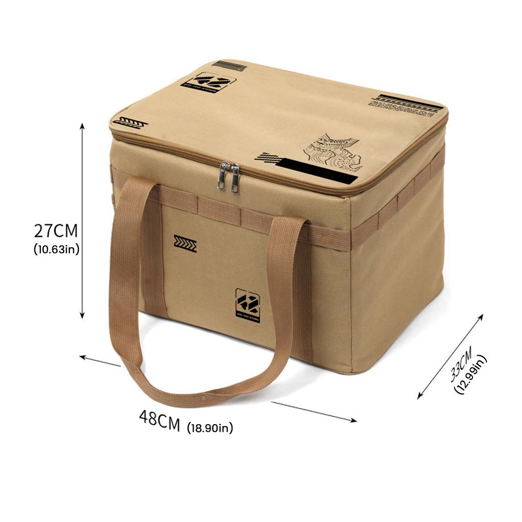 30/42L Camping Cooler Bag Tableware Handbag Field Divider Insulation Foldable Storage Box Outdoor Picnic Travel Organizer Boxes