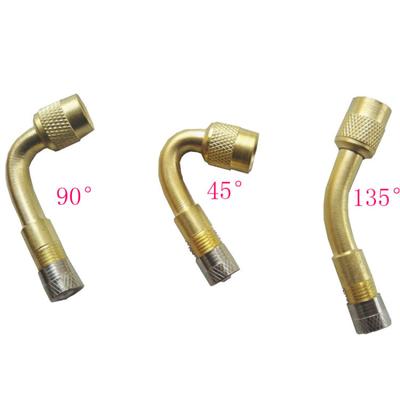 Tire Inflator Valve Extension 45/90/135 Degree Brass Adapter Car Tire Stem Extender Gold
