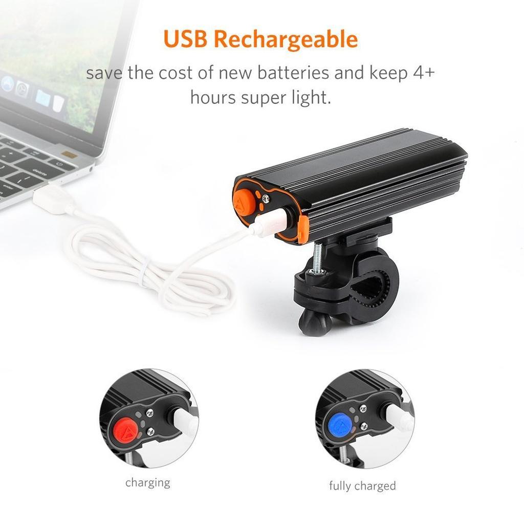 Bike  Light USB LED Rechargeable Set  Road Bike Front Back Headlight Lamp Flashlight Cycling Light Cycling Accessories