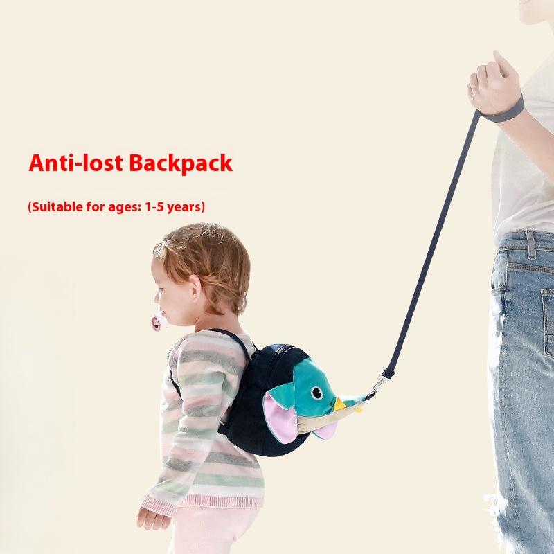 Baby Walking Artifact Baby Anti-lost Backpack Baby Elephant Anti-lost Rope Children's Kindergarten Double Shoulder Small Schoolbag Traction Rope