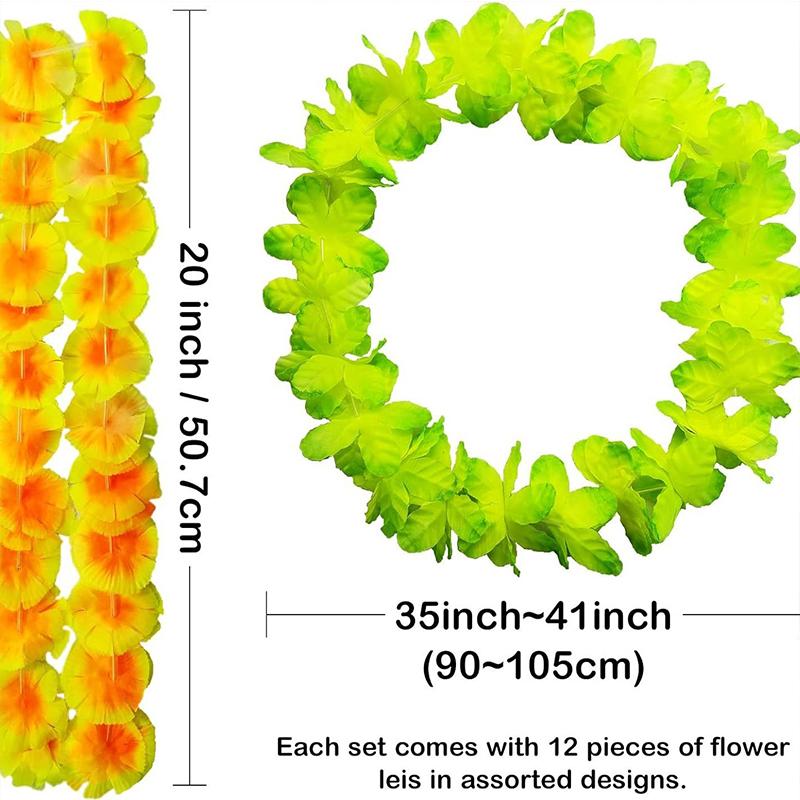 24/36/50PCS Hawaiianr Wreath Tropical Beach Pool Birthday Party Holiday Wedding Beach Birthday Artificial Flower Decorations