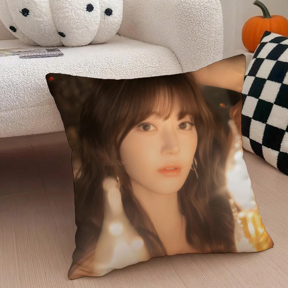 singer cute SSakura Miyawaki Cushion Cover Throw Pillow Cover Hidden Button Durable Polyester Chair Cushion