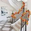 2Pcs Artificial Leaves Vine Hanging Plant for Thanksgiving Decoration, Artificial Vine Autumn Festival Decoration