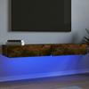 VidaXL TV Furniture with LED Lights 2 Pcs Smoked Oak 60x35x15.5 Cm, Cabinet with Led Lights, Tv Stand, Wall Cabinet, 842897