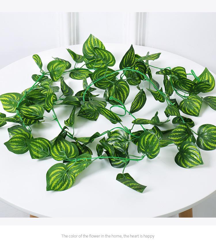 Artificial Green Grape Leaf Vine for Indoor Decor