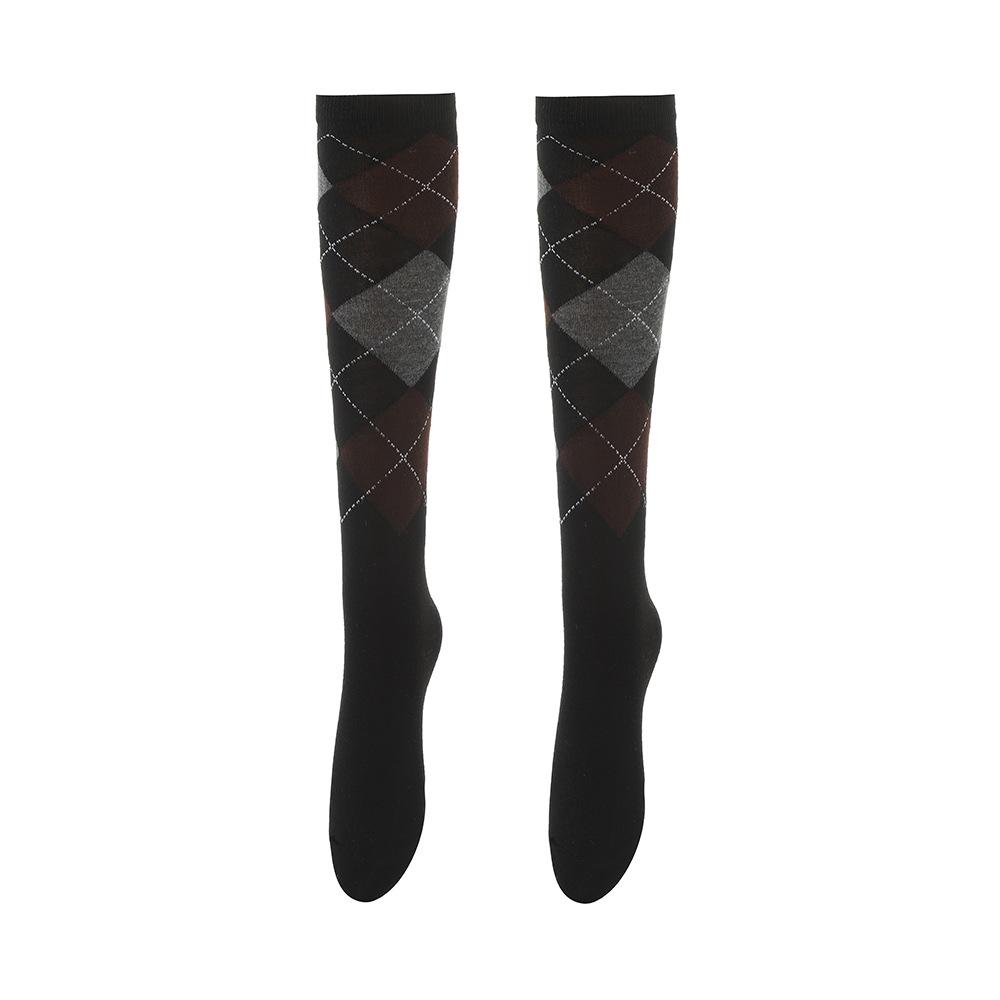 European & American Diamond Lattice Compression Leggings: High Elastic, Non-Snag, Slim Fit Cycling & Sports Socks