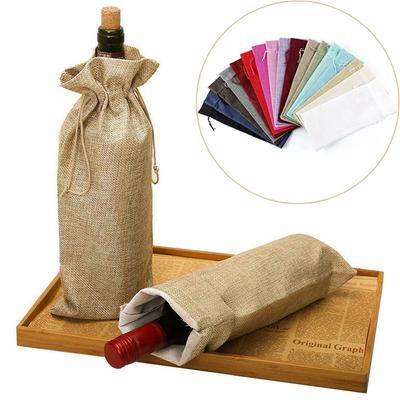 750ml Rotwein Geschenk Hochzeit Leinen Jute Verpackungsbeutel Champagnerbeutel Weintaschen Weinflaschenhüllen