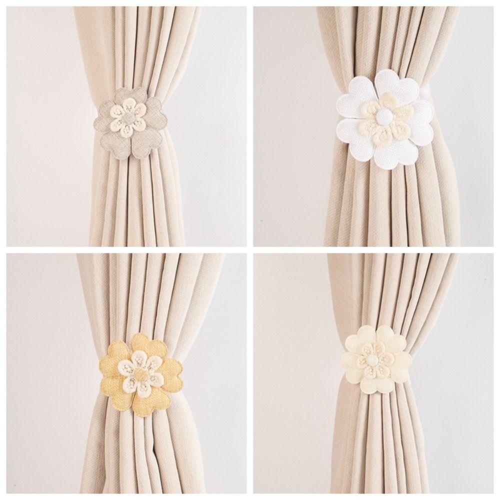 

Магнітне притягання Пряжки для віконних штор Ручно плетені тримачі для мотузок для штор Нова завіса для штор бежевий