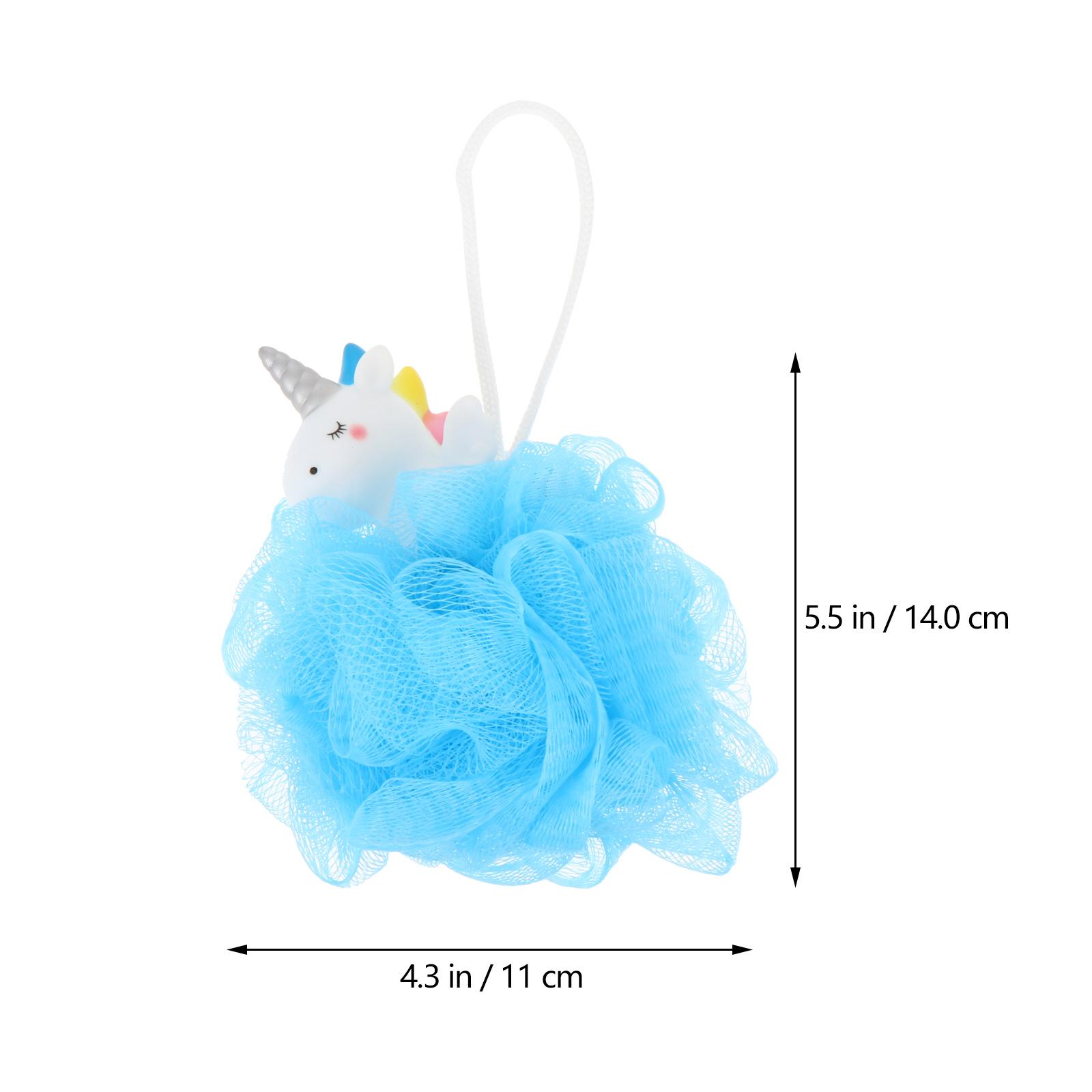 

2Pcs Shower Body Cleaning Mesh Ball for Kids Exfoliating Bath Sponge Skin Friendly Dust Removing Smooth Clean Healthy Unicorn синій