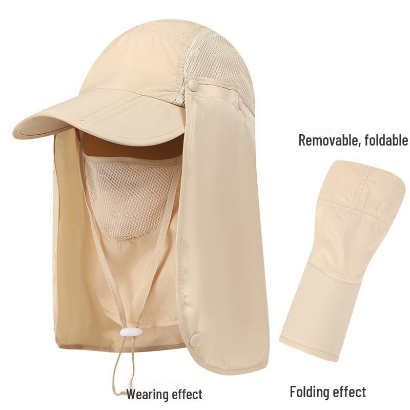 Men's Summer Sun Hat with UV Protection & Face Cover for Outdoor Activities