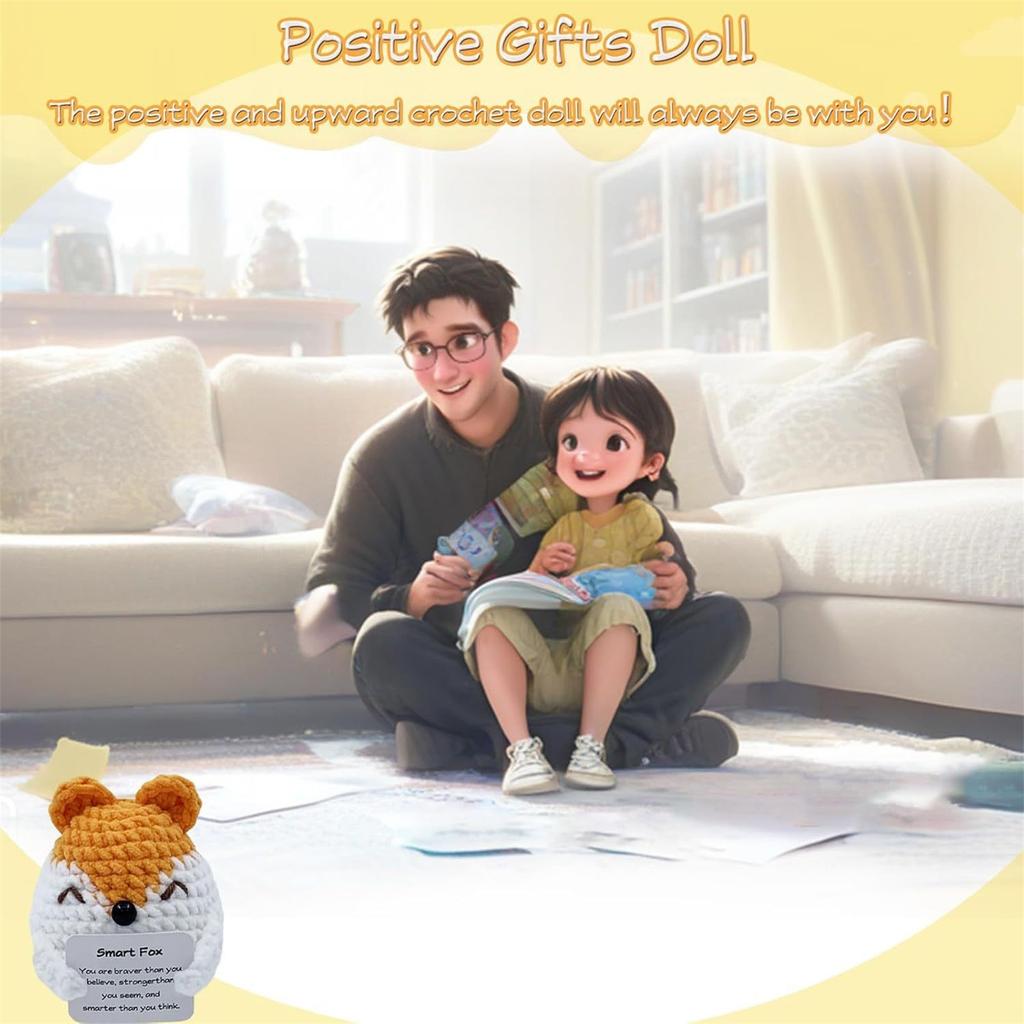 Funny Positive Crochet Foxs Crochet Doll As A Gift For Family And Children
