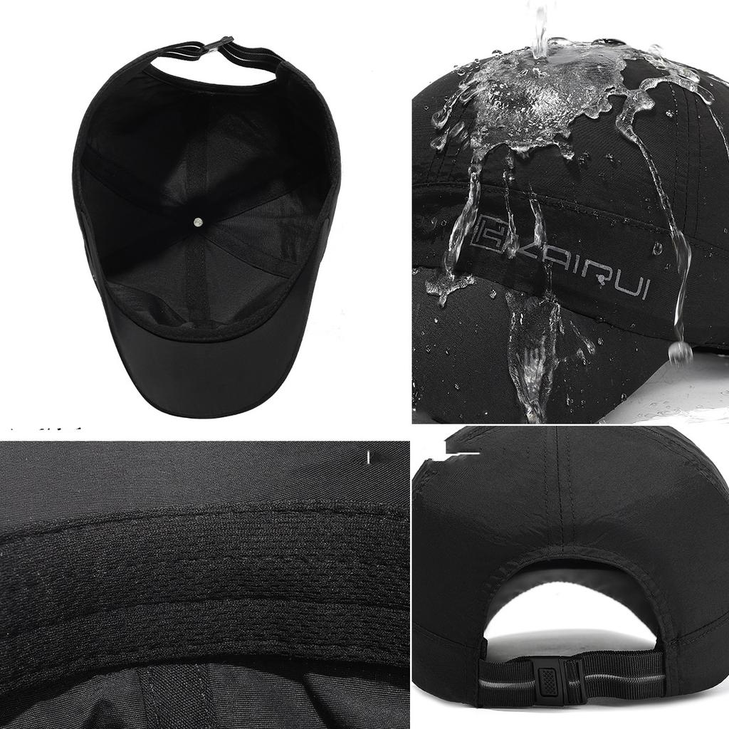 Quick-Dry Short-Brim Waterproof Baseball Cap Embroidered Carry Sunshade Hat Stylish Simple Duckbill Cap