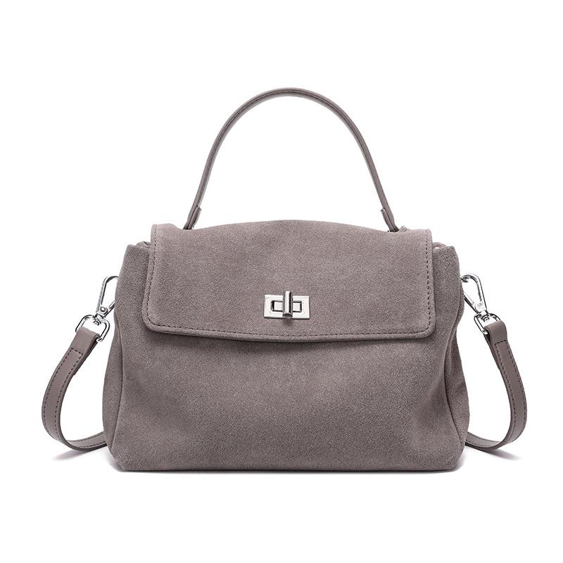 Women's Frosted Cowhide Large Capacity Crossbody Handbag - Autumn/Winter Fashion