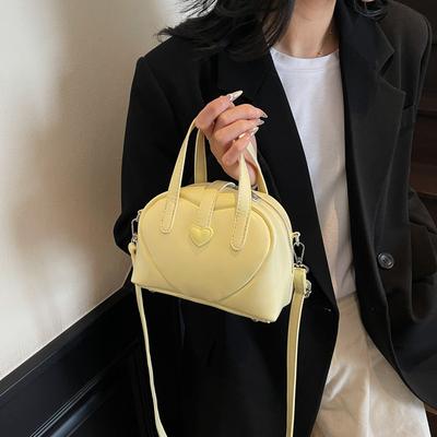 Exquisite High-value Pu Peach Heart Candy Color Women's Portable Small Square Bag, Daily Commuting Fashion Women's Shoulder Messenger Bag