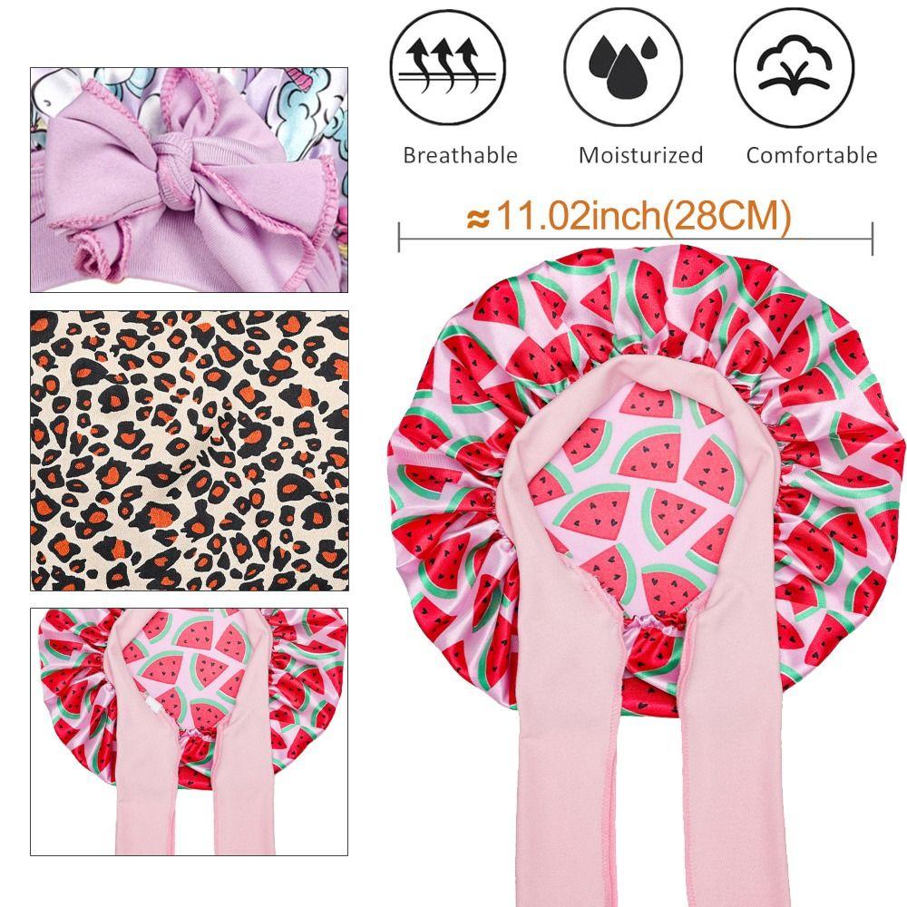 Adjustable Elastic Silk Sleeping Cap Tie Band Hair Protection Bonnet For Curly Natural Hair