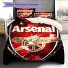 Logo The Gunners Zestaw pościeli z kołdrą Poszewka na kołdrę Poszewka na poduszkę Dekoracja domu Prezent urodzinowy (1 * poszwa na kołdrę + 2 * poszewki na poduszki, bez rdzenia)