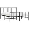 Vidaxl Metal Bed Frame with Headboard and Footboard, Black, 120X190Cm