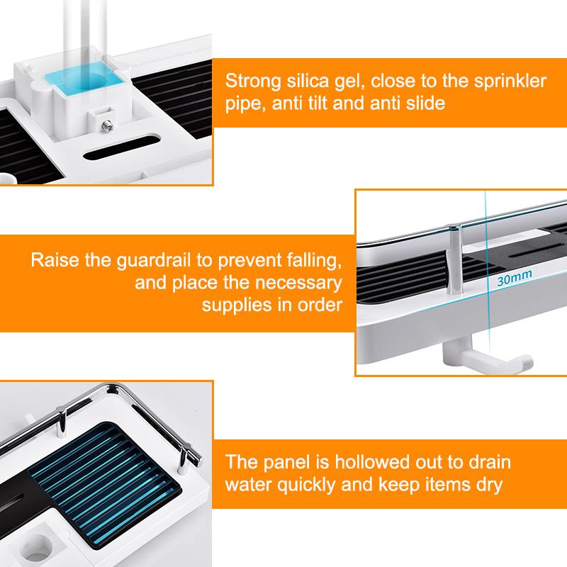 Sprchový úložný držák Zdarma Děrování Šampon podnos Stojan Zvedací tyč Koupelnový úložný organizér Koupelna Sprchová police XYZ