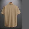 Camicia Casual da Uomo a Maniche Corte Estiva Streetwear Casuale Jacquard Collo a Revers Bottoni Camicia Vintage da Uomo Monocolore