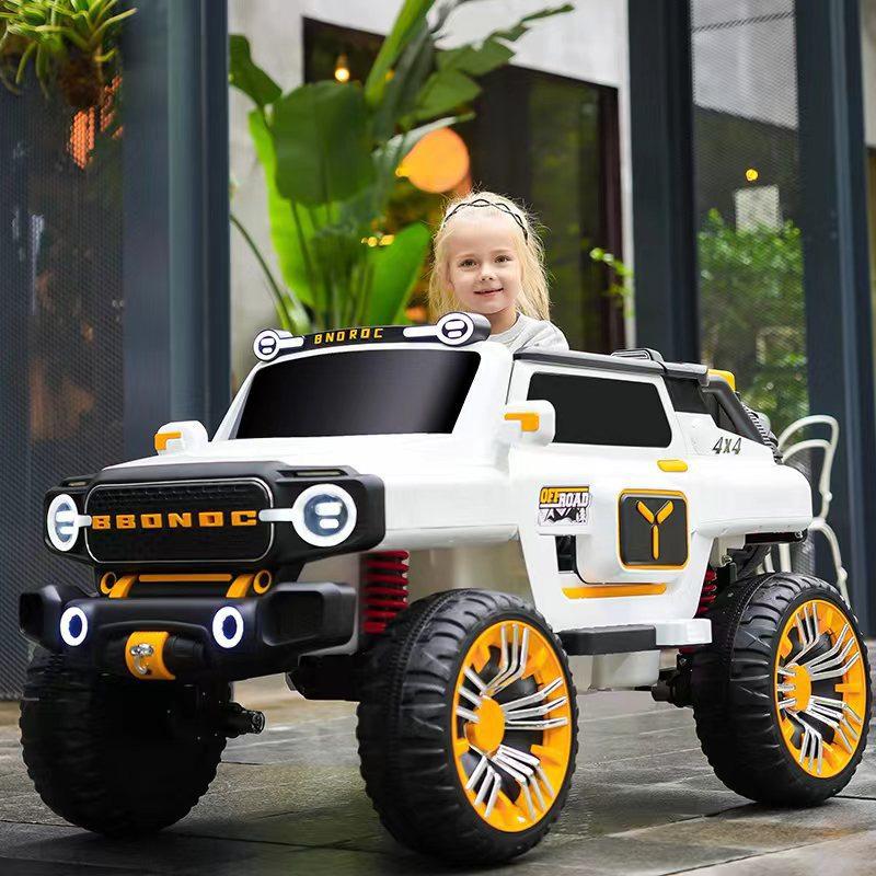 Children’s 4-Wheel Electric Car: Two-Seater Off-Road Toy with Remote Control – Suitable for Kids and Adults.