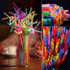 Disposable Color Elbow Plastic Straws 100pcs Flexible Bendable Juice Drink Milk Tea Straws