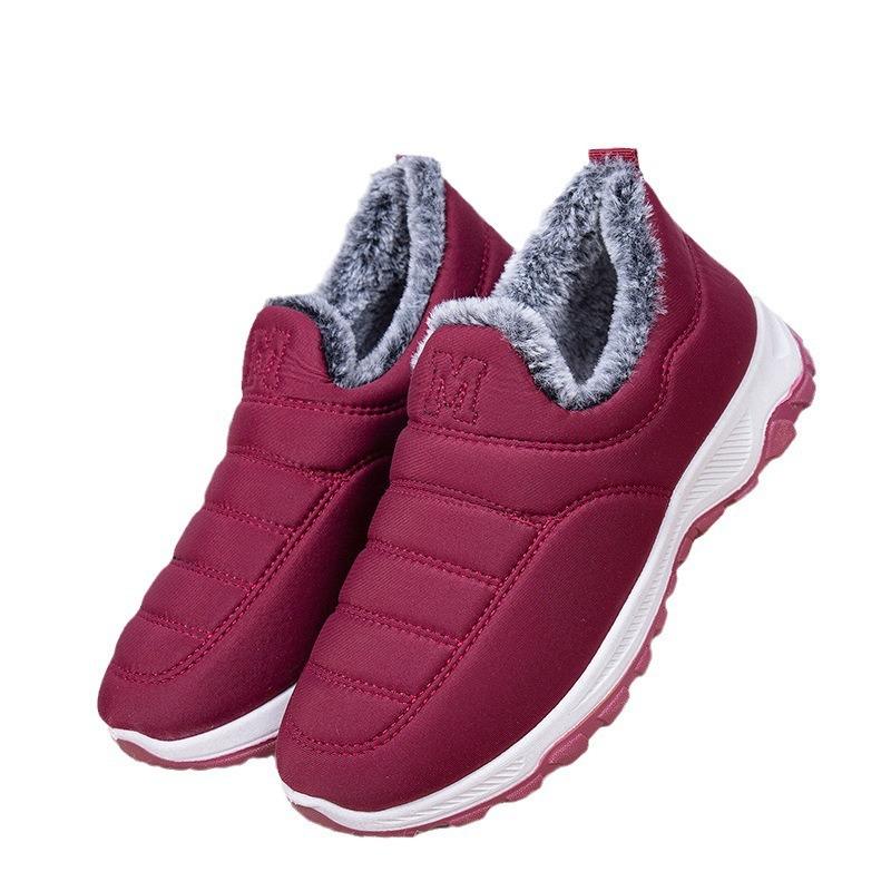 Winter cloth shoes women's velvet thickened medium health shoes warm and non-slip women's cotton boots mother cotton shoes