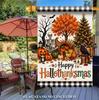 2D Flat Printing Garden Flag, Thanksgiving Halloween Christmas Flax Garden Flag, Holiday Yard Banner, Fall Decor, Garden Flag