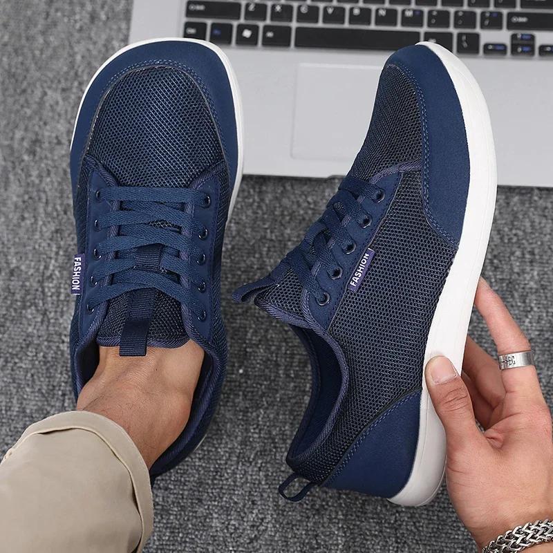 Fashion Men's Sneakers Wide Toe Breathable Barefoot Sports Large Summer Trendy Black Mesh Casual Walking Shoes