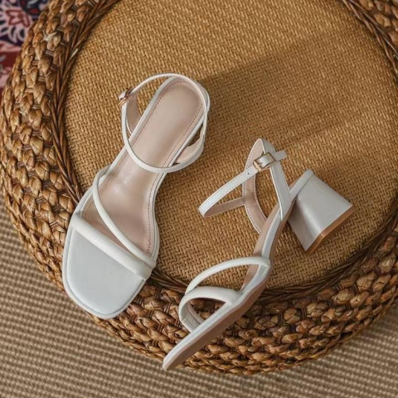 Letní Nové Dámské Boty Otevřená Špička Silný Podpatek Sandály Módní Jednořádkové Boty na Vysokém Podpatku, Módní Ženy