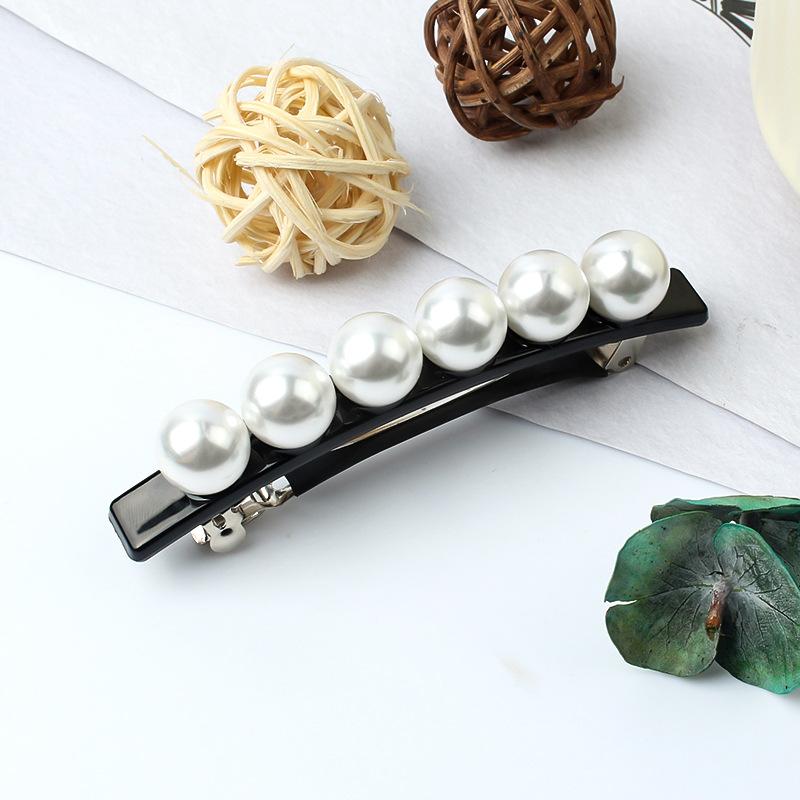 

Модная корейская заколка для волос с искусственным жемчугом, пружинный зажим, женская, индивидуальная, дикая, заколка-одно слово, головной убор, аксессуары для волос, новинка