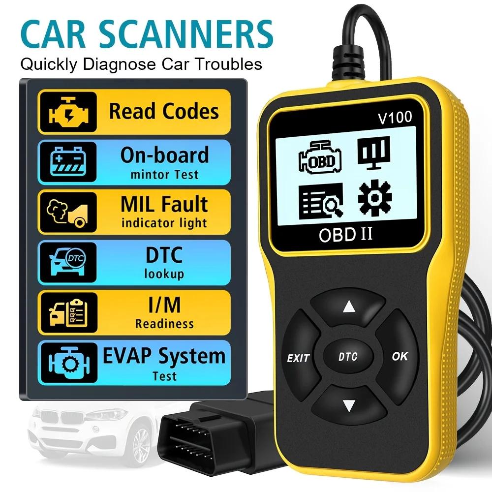 Obd2 Scanner Diagnostic Tool, Check Engine Code Reader, Obd2 Scanner with Reset Function, Input/Management Preparation, Engine Auto Check Light жёлтый