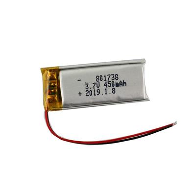 Şarj Edilebilir LiPo Pil 801738 3.7V 450mAh | Telefonlar, GPS, MP3, MP4, LED Işıklar ile Uyumlu
