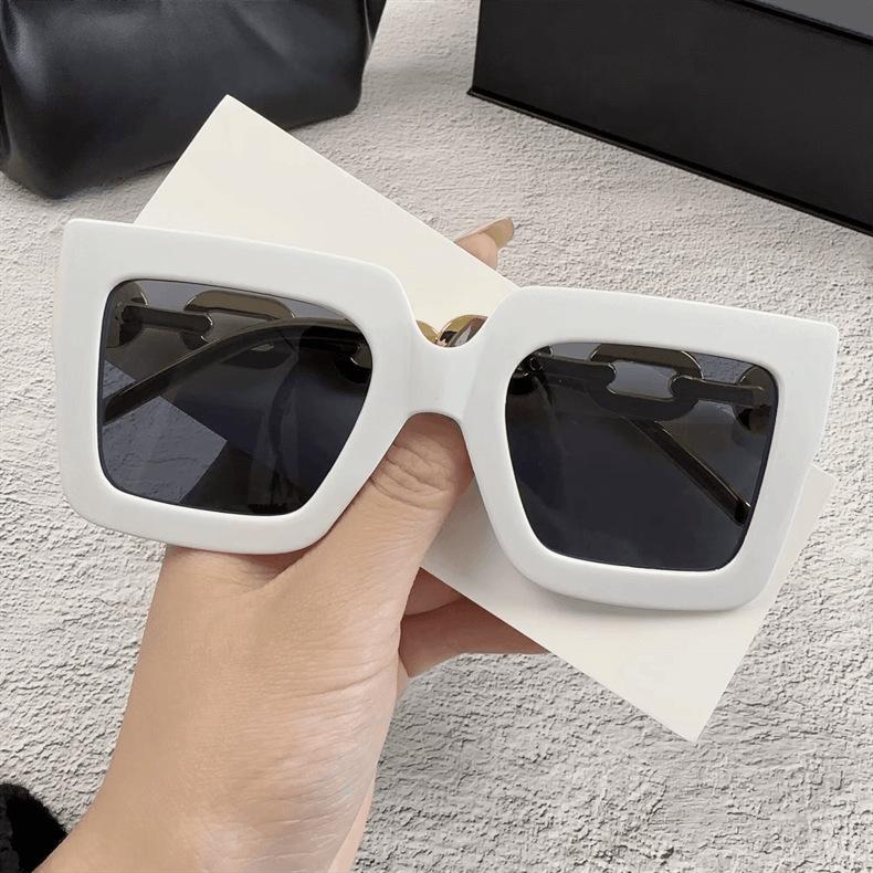 New European American Large Square Frame Chain Sunglasses Women Men UV Protection Fashion Trend Cross-border Sun Glasses