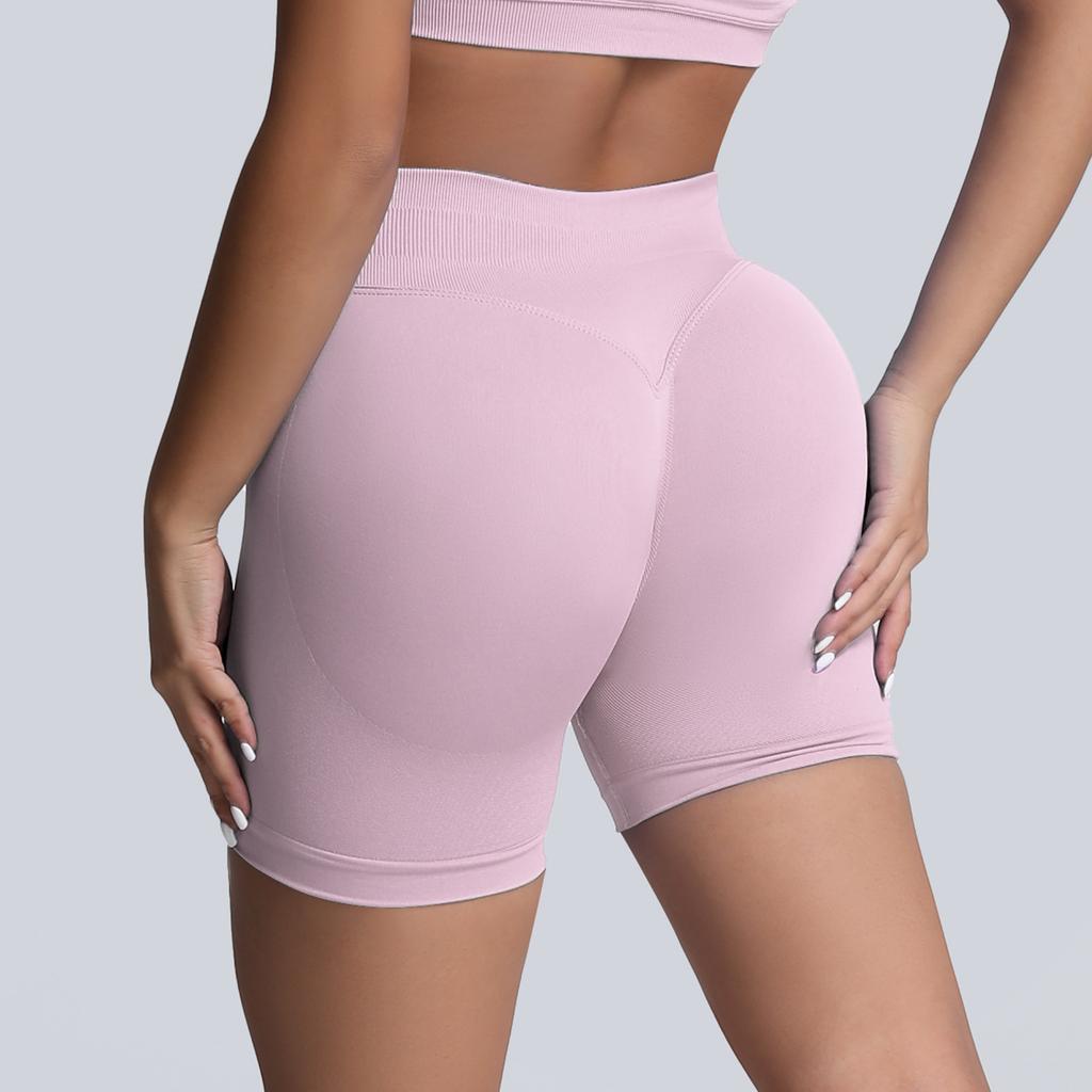 Seamless Matte High Waisted Yoga Shorts, Cinching And Lifting Hips, Tight Fitting Women'S Fitness Pants, Worn As Outerwear Running Shorts