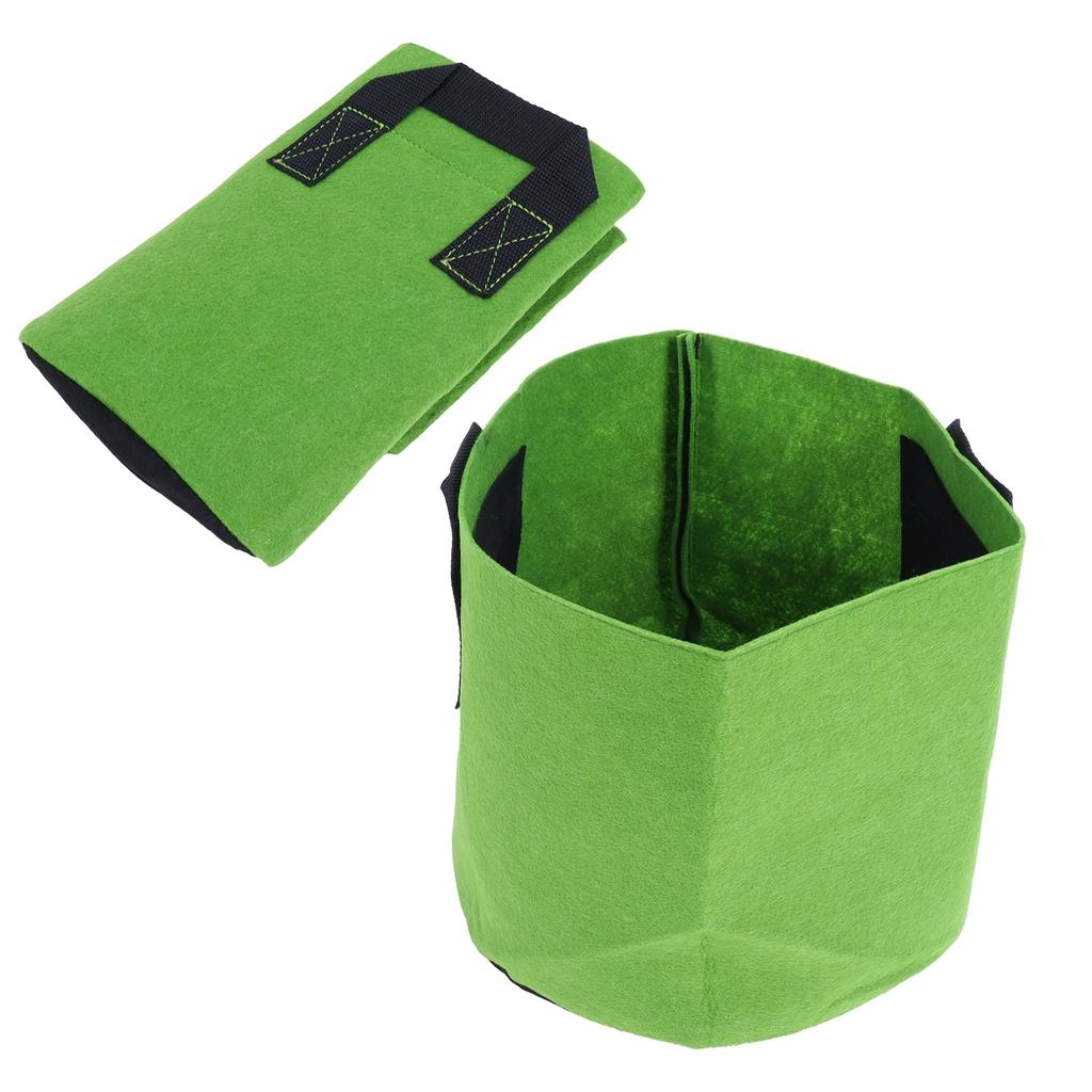 Gartenpflanzen Anzuchtsack Vliesstoff Gemüse Blume Pflanztopf mit Griffen Grün Schwarz(7 Gallon )