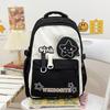 Women's Large Capacity Backpack Color Block Student Schoolbag Shoulder Bag