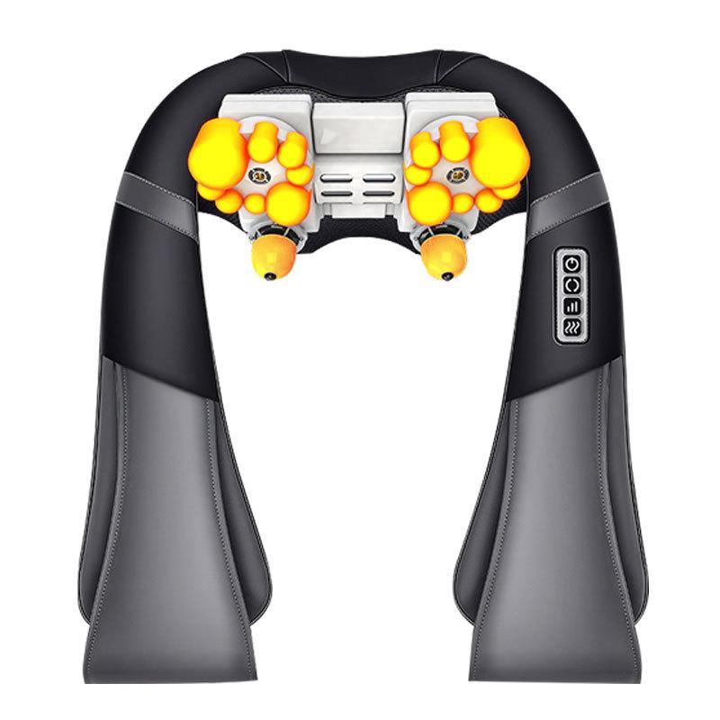 Portable Neck and Lumbar Heated Kneading Massager for Home and Car
